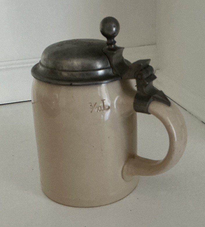 Antique Villeroy & Boch Mettlach #1526 German Beer Stein 3/10L Pewter Lid