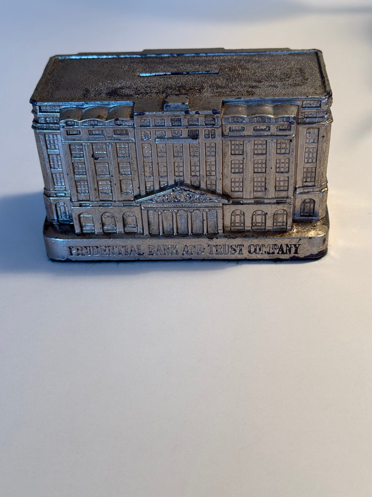 Vintage 1950s Prudential Bank & Trust Manila Phillipines souvenir building bank
