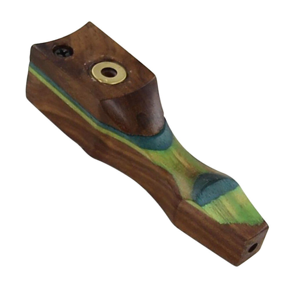 Compact Psychedelic Groove Wooden Handmade Tobacco Smoking Pocket Pipe Compact Psychedelic Groove Wooden Handmade Tobacco Smoking Pocket Pipe