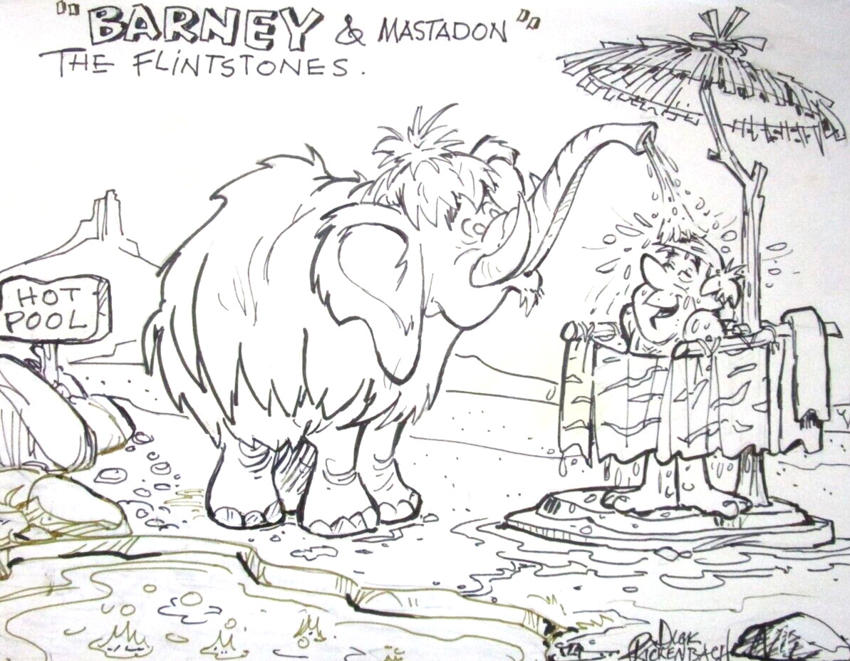 1960\'s DICK BICKENBACH FRED FLINTSTONES HANNA-BARBERA ORIGINAL PROD cel DRAWING
