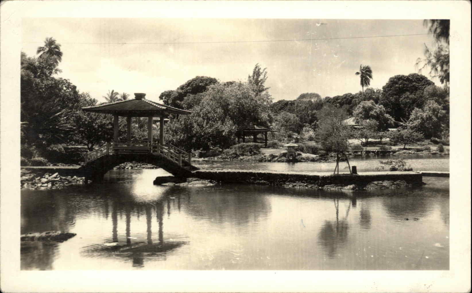Hilo Hawaii HI Japanese Bridge Real Photo Postcard Hilo Hawaii HI Japanese Bridge Real Photo Postcard