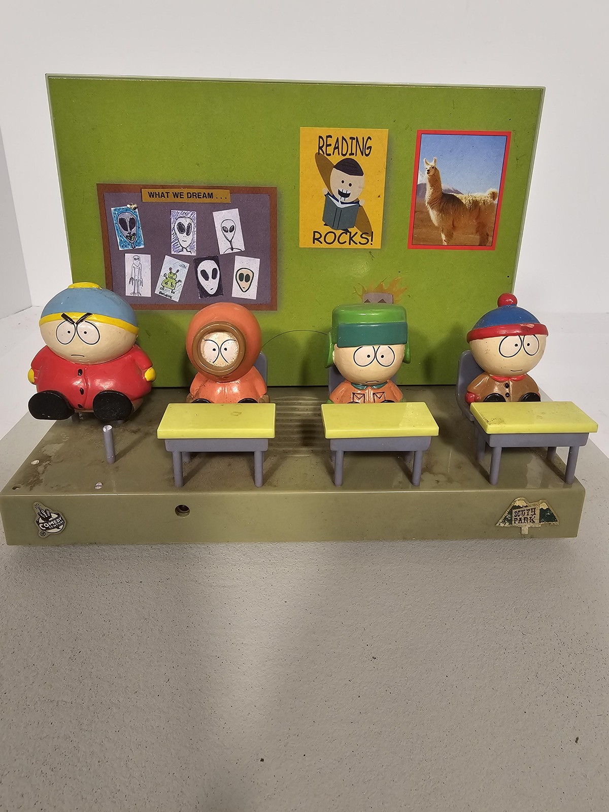 Vintage 1998 South Park Classroom Figure Set Battery Powered Talking Desk Toy
