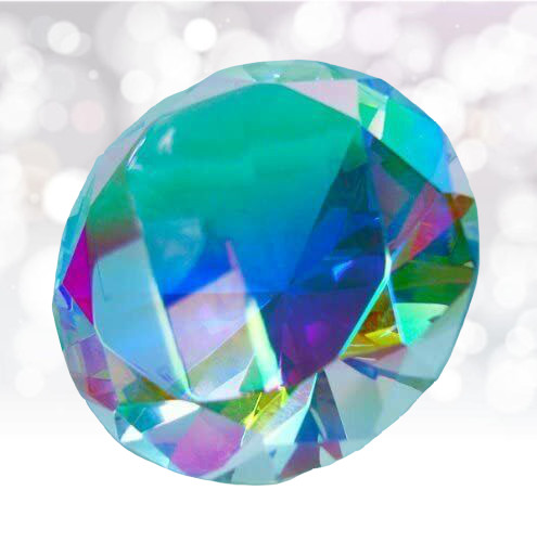 3'' / 80mm Glass Diamond Shaped Paperweight Home Office Wedding Decoration Gift