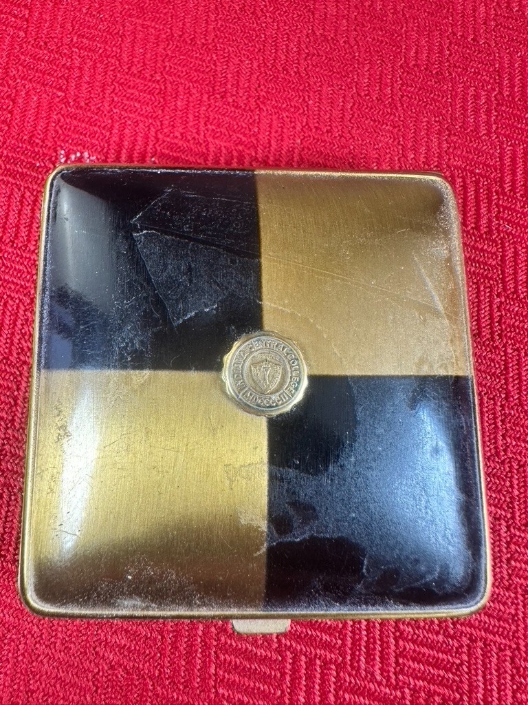 VTG Original Art Deco Clarice Jane Powder Compact Indiana Central College