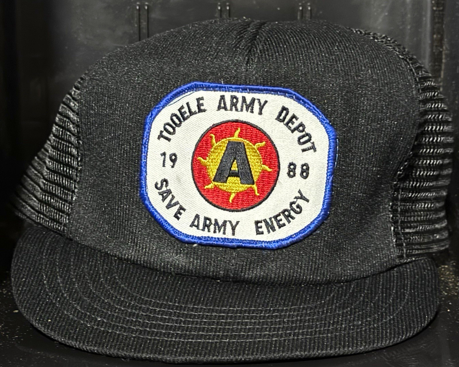 Vintage 1988 Tooele Army Depot Save Army Energy Trucker Hat USA Snapback
