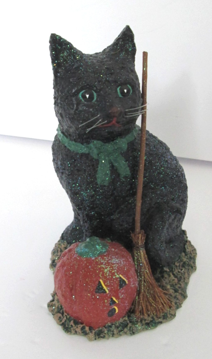 Broomsnickle Black Cat Jol  Broom Linda Lindquist Baldwin Enesco Halloween 
