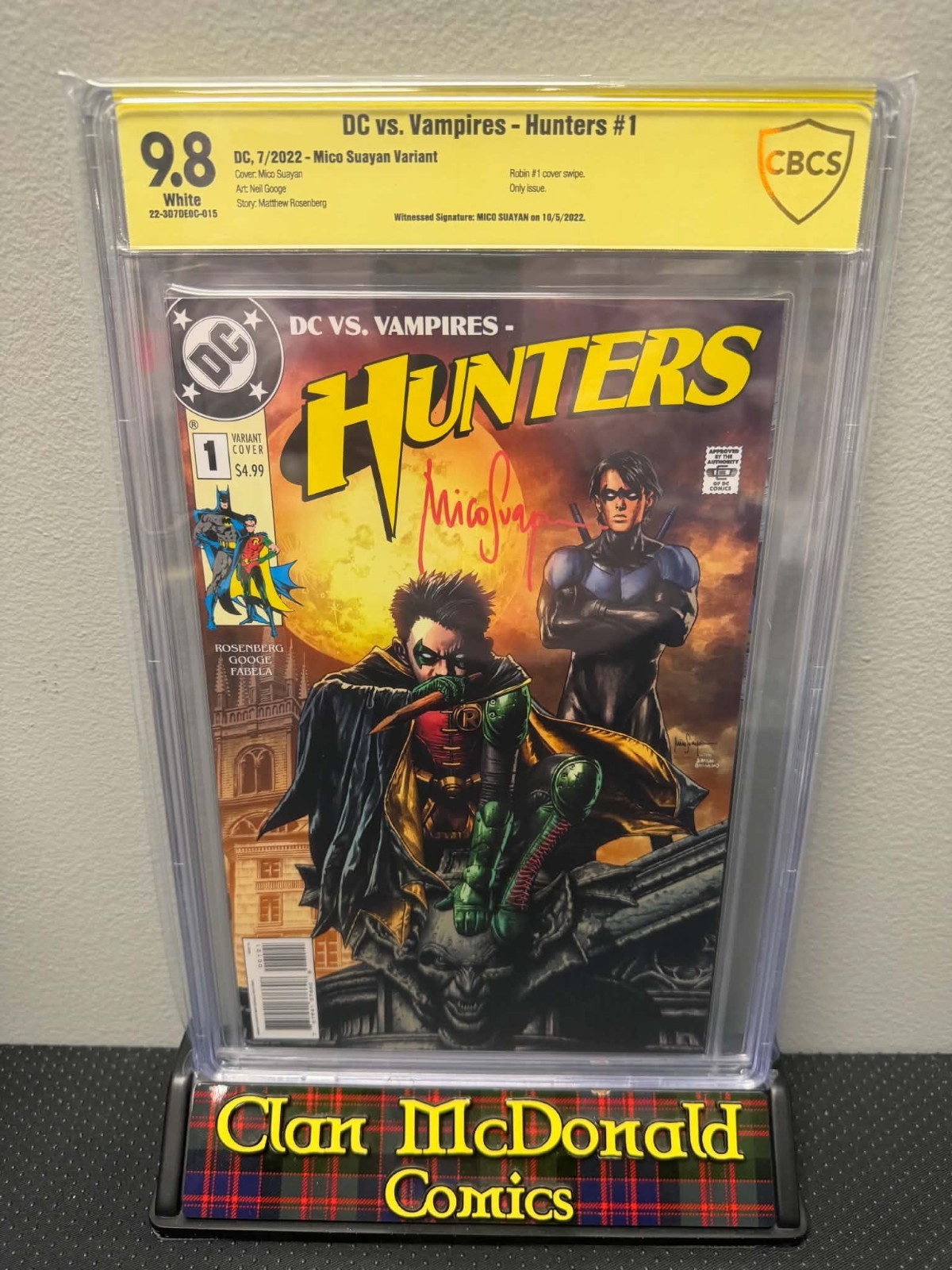 DC vs. Vampires - Hunters #1 Signed by Mico Suayan Graded CBCS 9.8