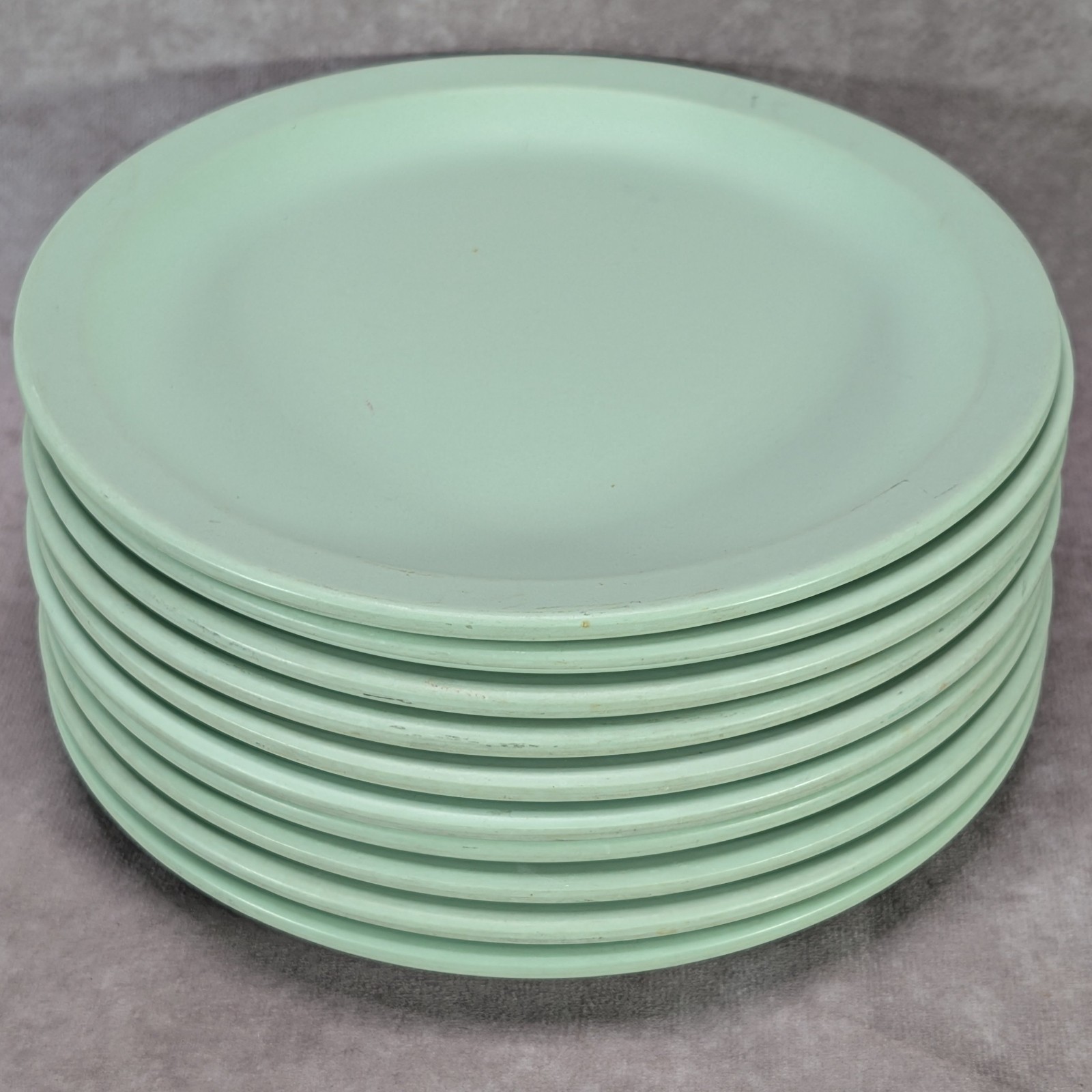 Vintage Dallas Ware P-48 Plates Set of 10 Mint Green Melamine 9\