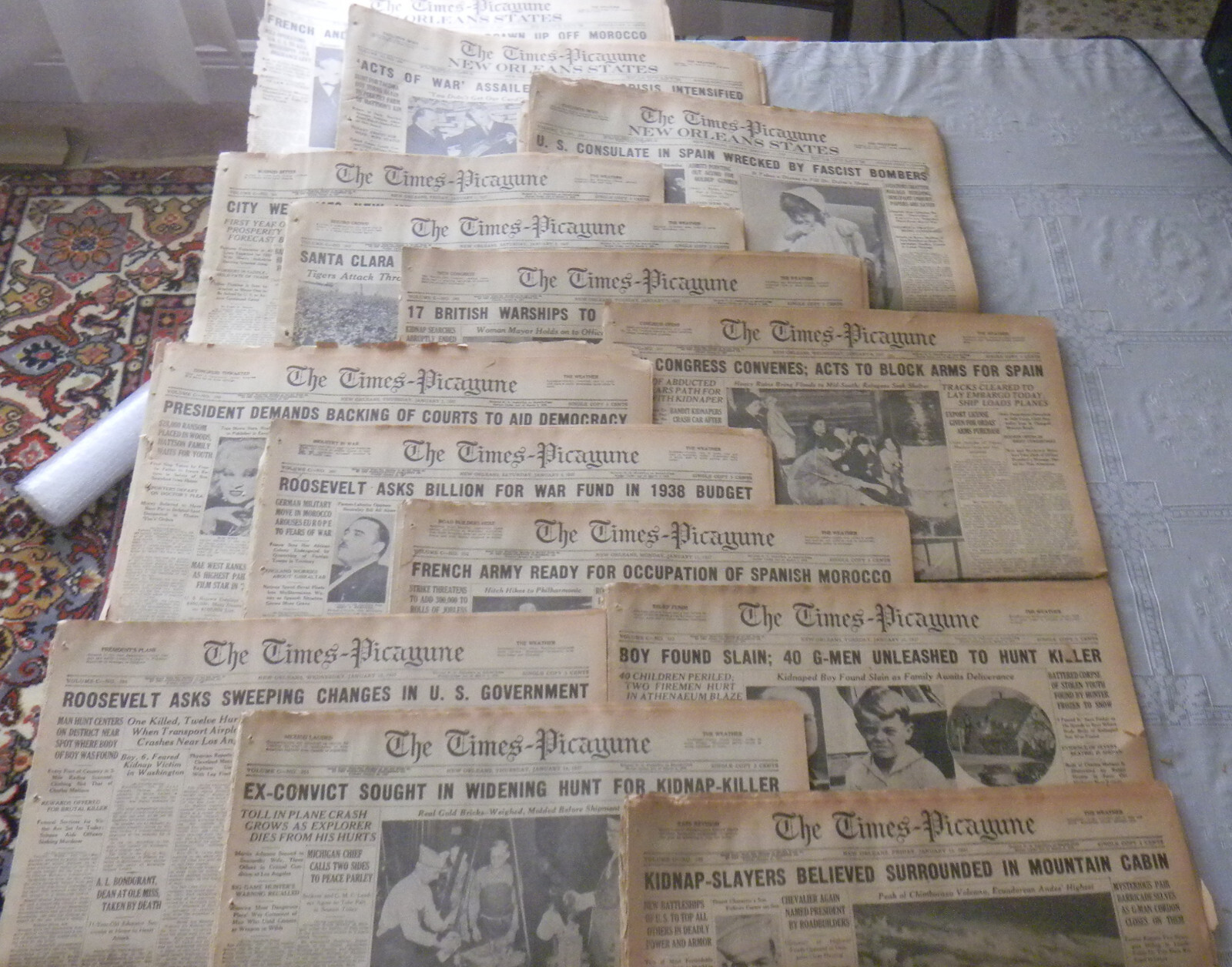 14 Complete Newspapers January 1937 The Times Picayune (& New Orleans States)