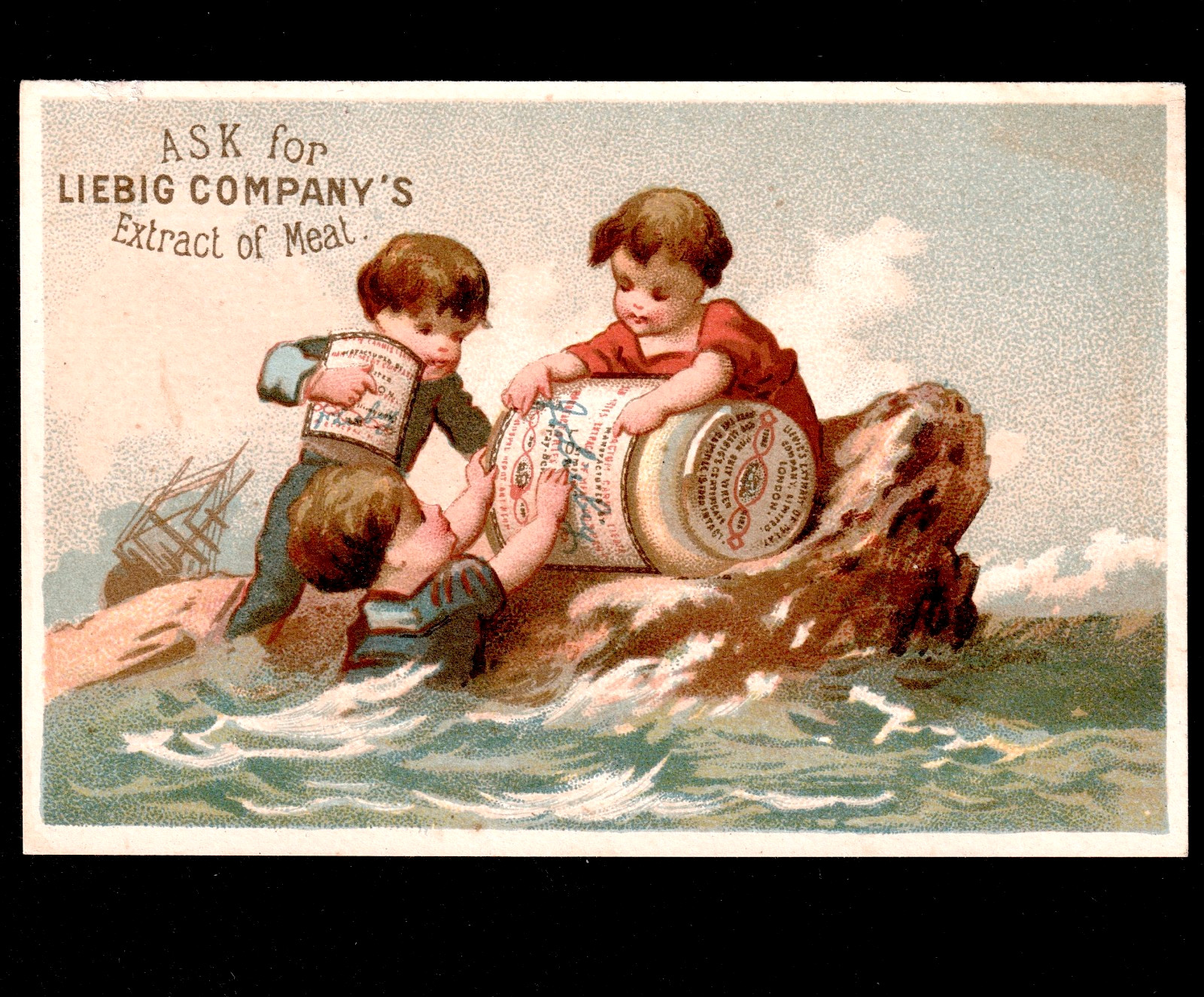 LIEBIG 1870's ENGLISH Language American S42 Ship Wreck Victorian Trade Card j.US