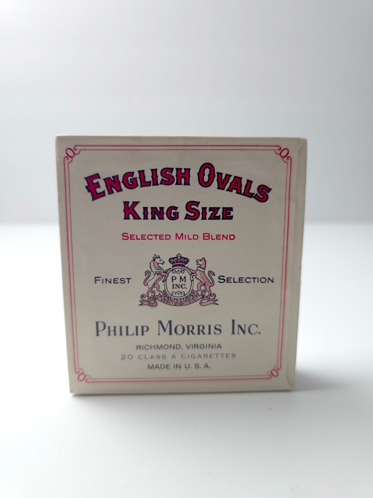 Vintage Philip Morris English Ovals Cigarette Box EMPTY Advertising