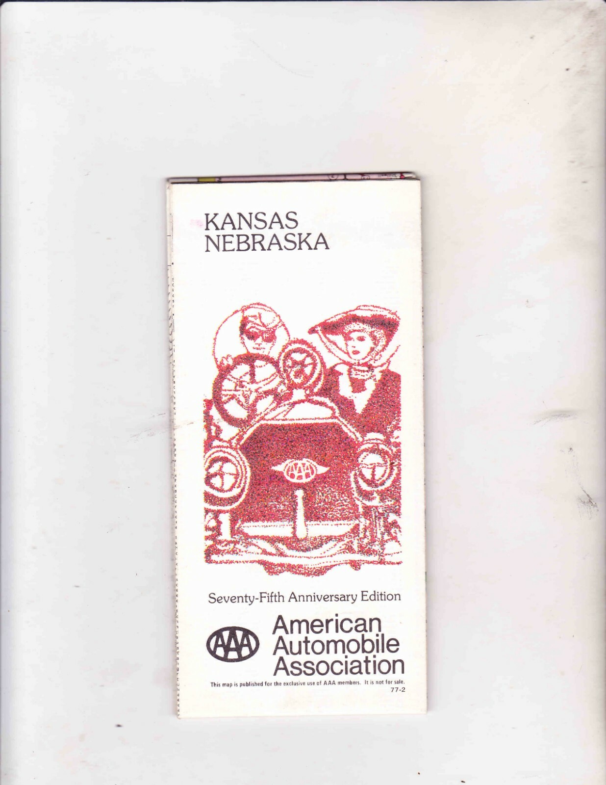 VINTAGE MAP ---- 1977 AAA ----KANSAS/NEBRASKA MAP VINTAGE MAP ---- 1977 AAA ----KANSAS/NEBRASKA MAP