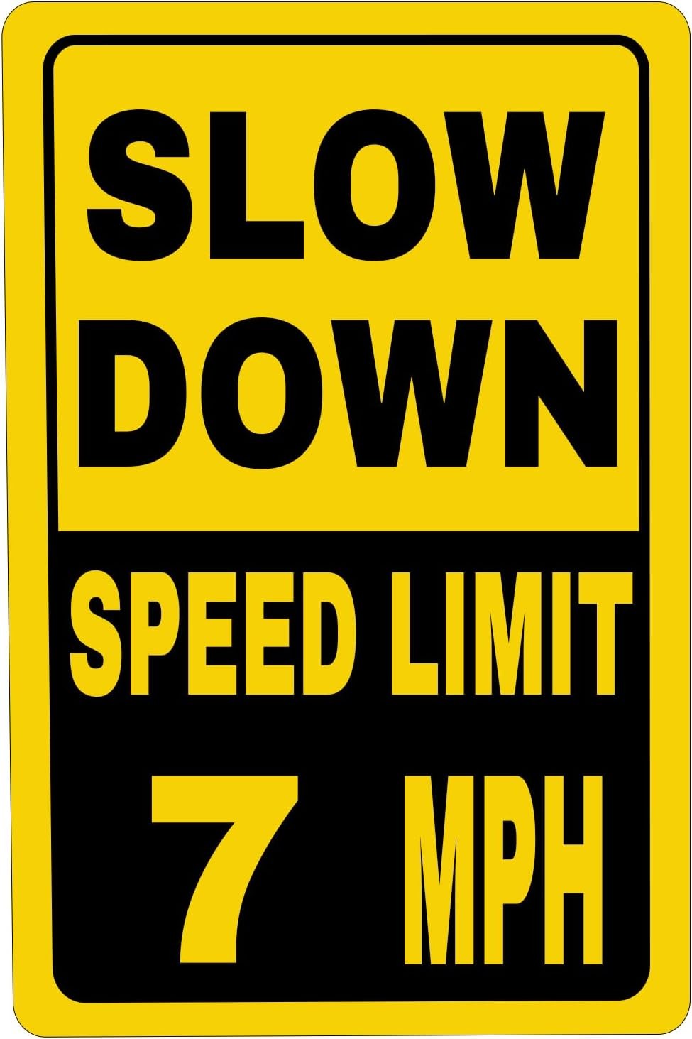 Slow Down Speed Limit 7 MPH Tin Metal Signs,Road Street Yard Traffic Speed Limit