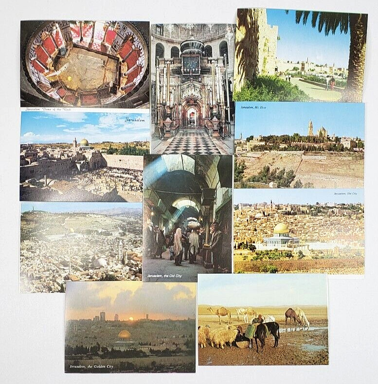 Vintage Postcards Jerusalem Bethlehem Israel Holy Unposted Star Cards Lot of 10