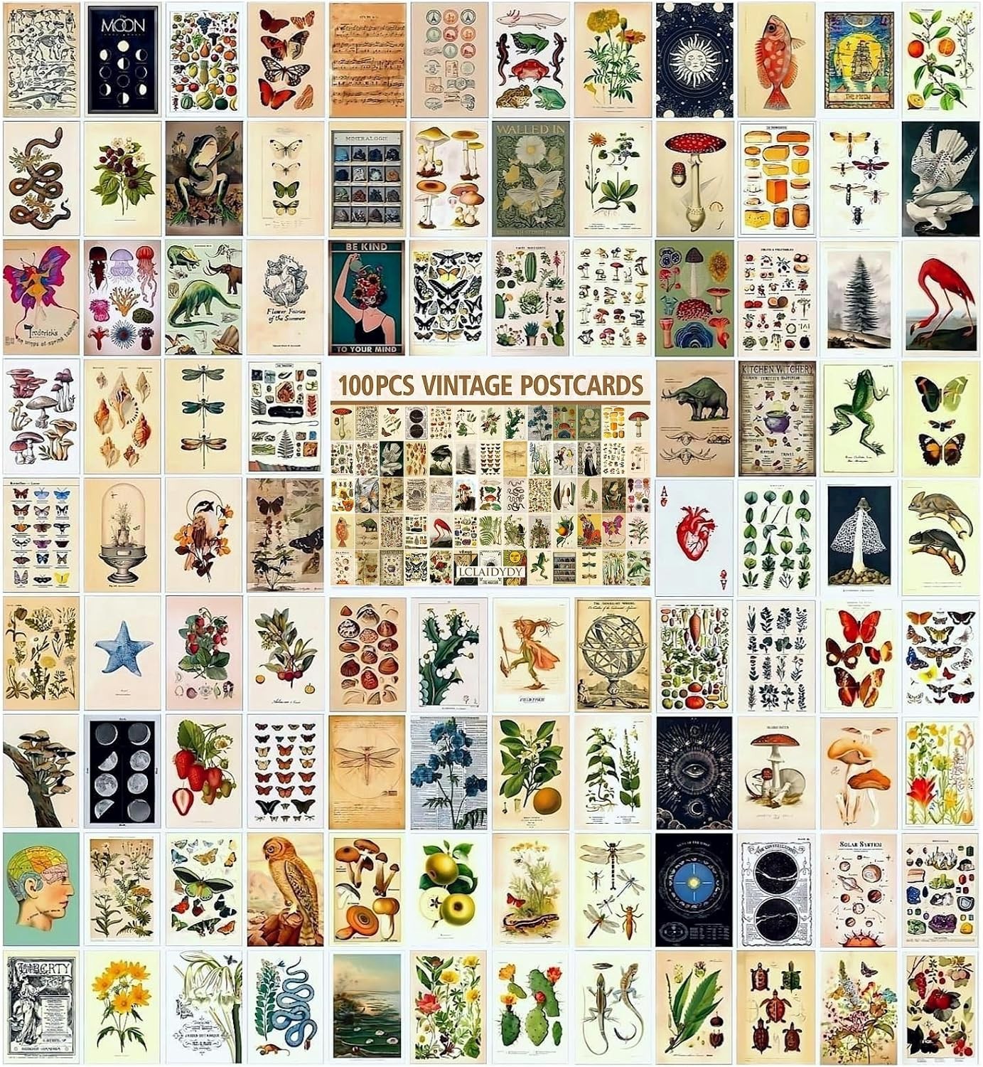 100 PCS Vintage Postcard Set,Post Cards for Mailing 4X6 Retro Style Cottagecore 100 PCS Vintage Postcard Set,Post Cards for Mailing 4X6 Retro Style Cottagecore