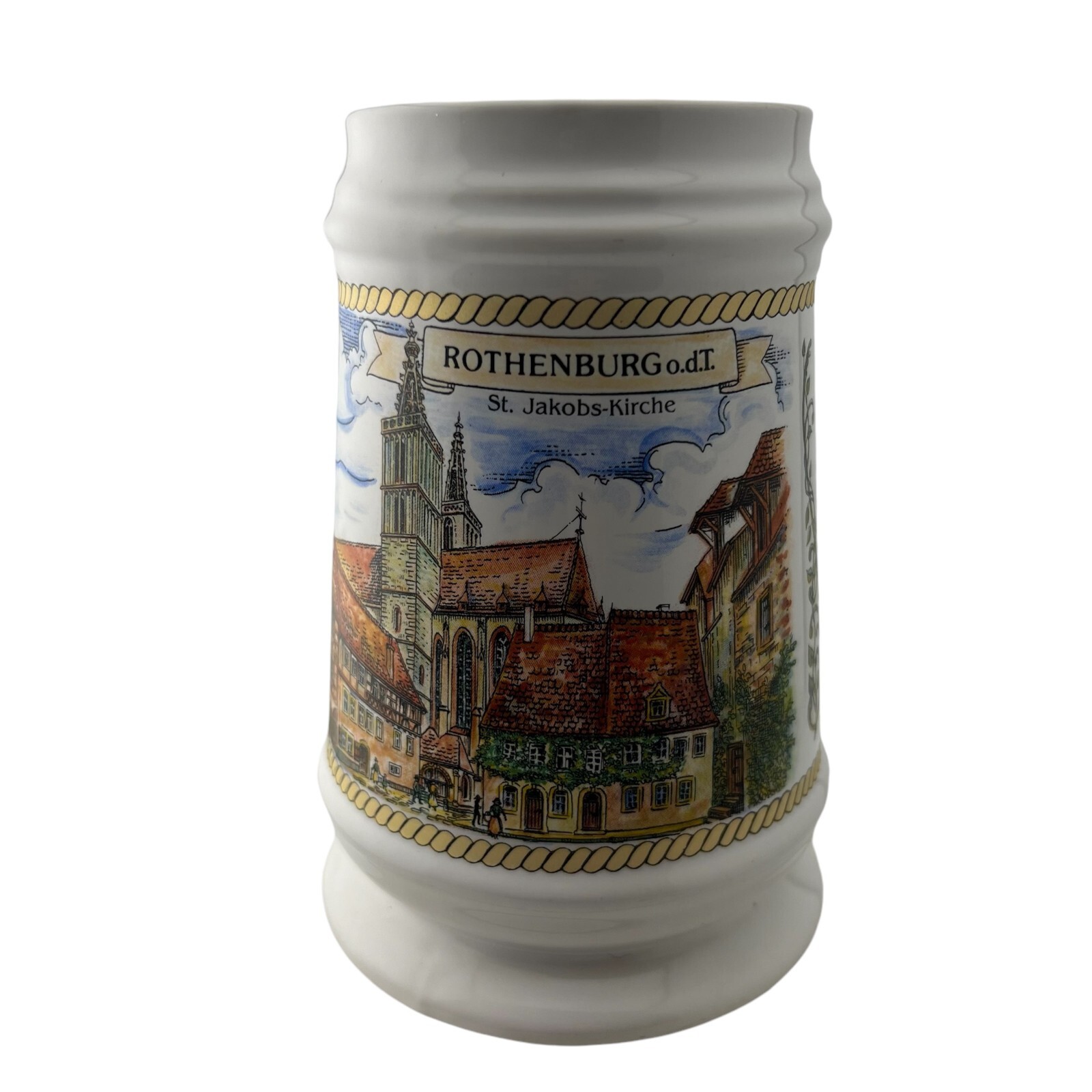 VINTAGE SCHEDEL ROTHENBURG GERMANY ST JAKOBS-KIRCHE PORCELAIN BEER STEIN MUG