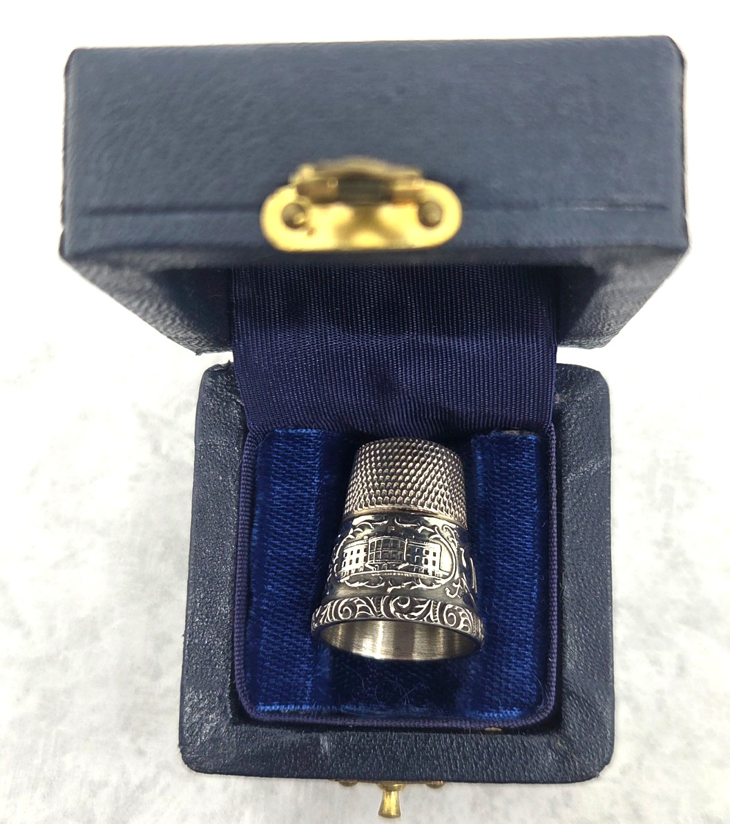 Vintage Nancy Reagan Sterling Silver Commemorative Thimble with Box RARE