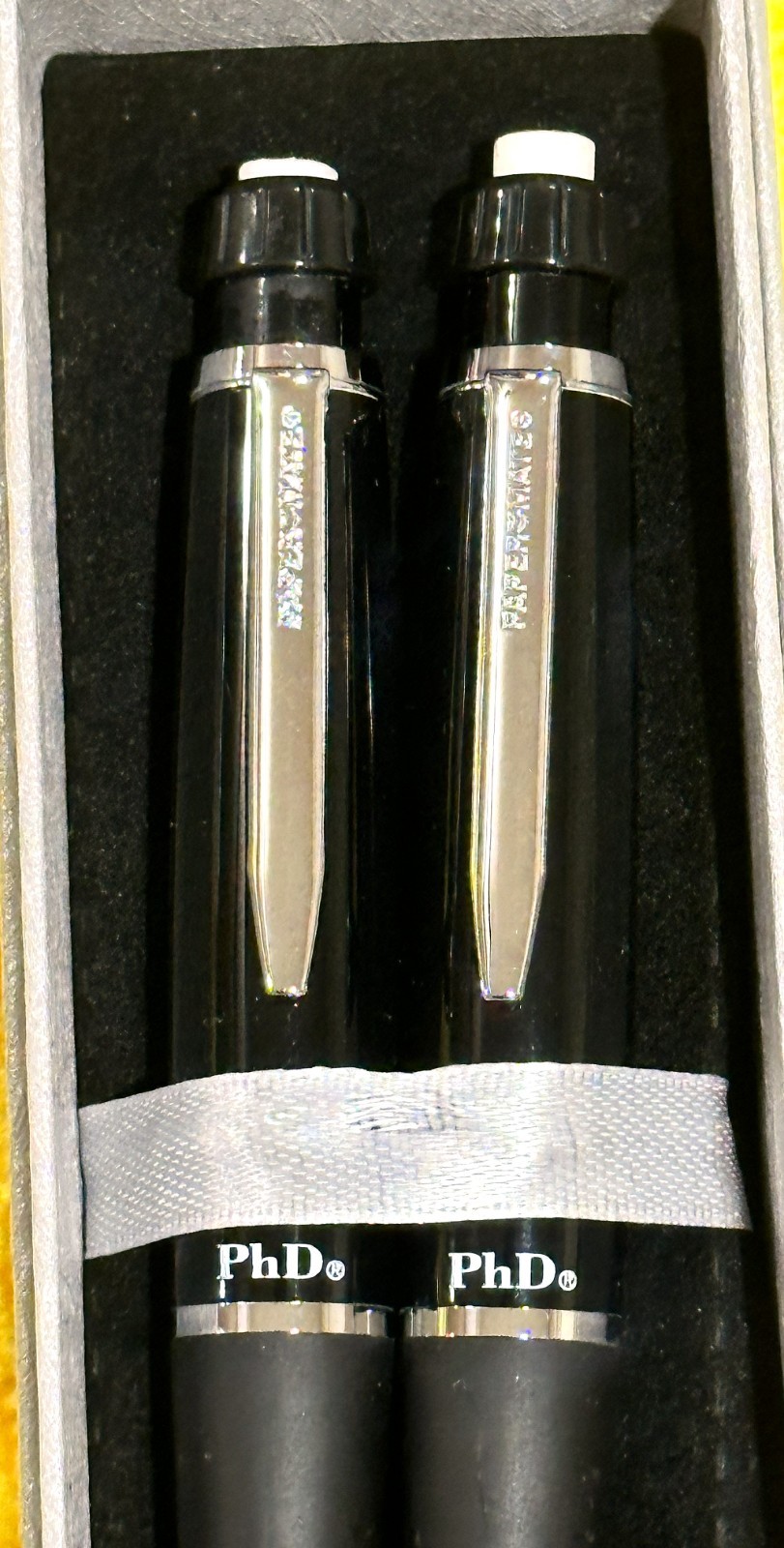 Paper Mate PhD Pencils .5mm Rare Gloss Black and Chrome (2) , Boxed, Great Gift Paper Mate PhD Pencils .5mm Rare Gloss Black and Chrome (2) , Boxed, Great Gift