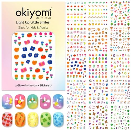 15 Sheets of Nail Stickers for Kids - 735 Cute Nail Stickers - 3d Set of 15