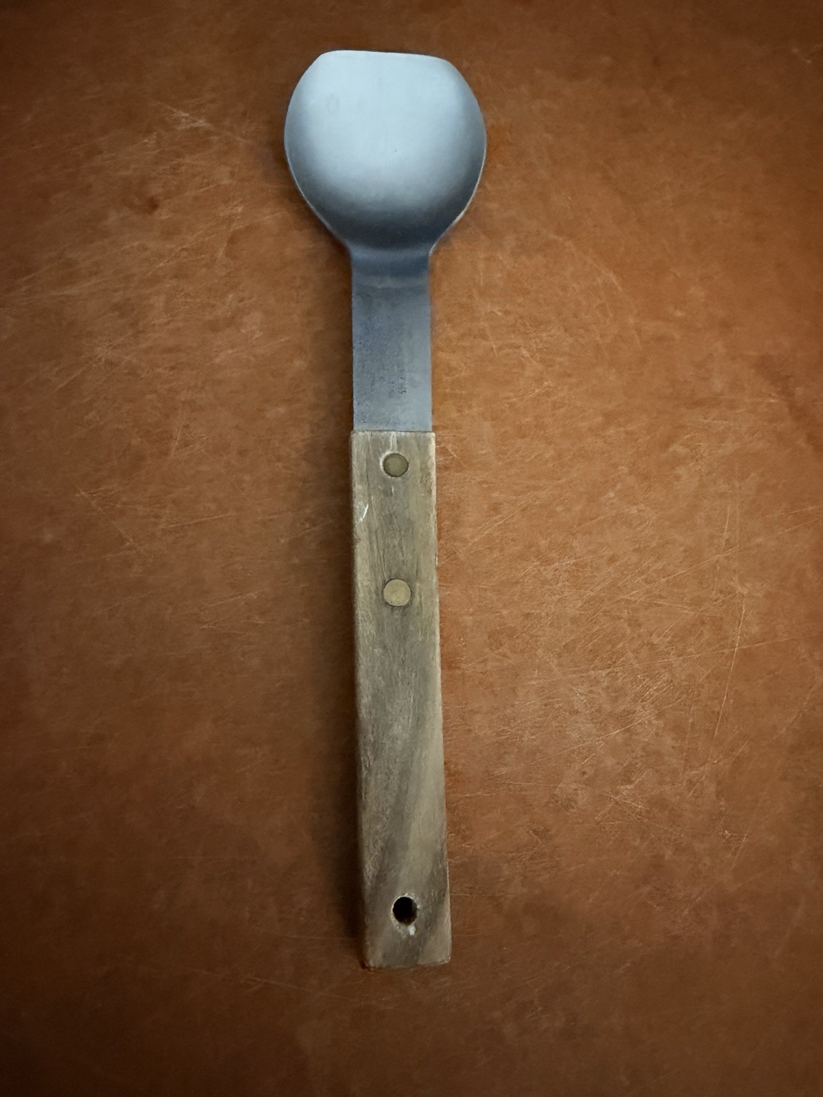 Vintage Vernco Japan Stainless Ice Cream Spade Scoop Wood Handle Heinrichs 