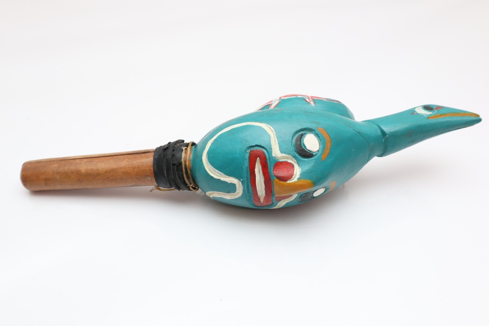 OLD Atq NORTHWEST COAST Tlingit RATTLE, CEREMONIAL Bird Effigy  13\