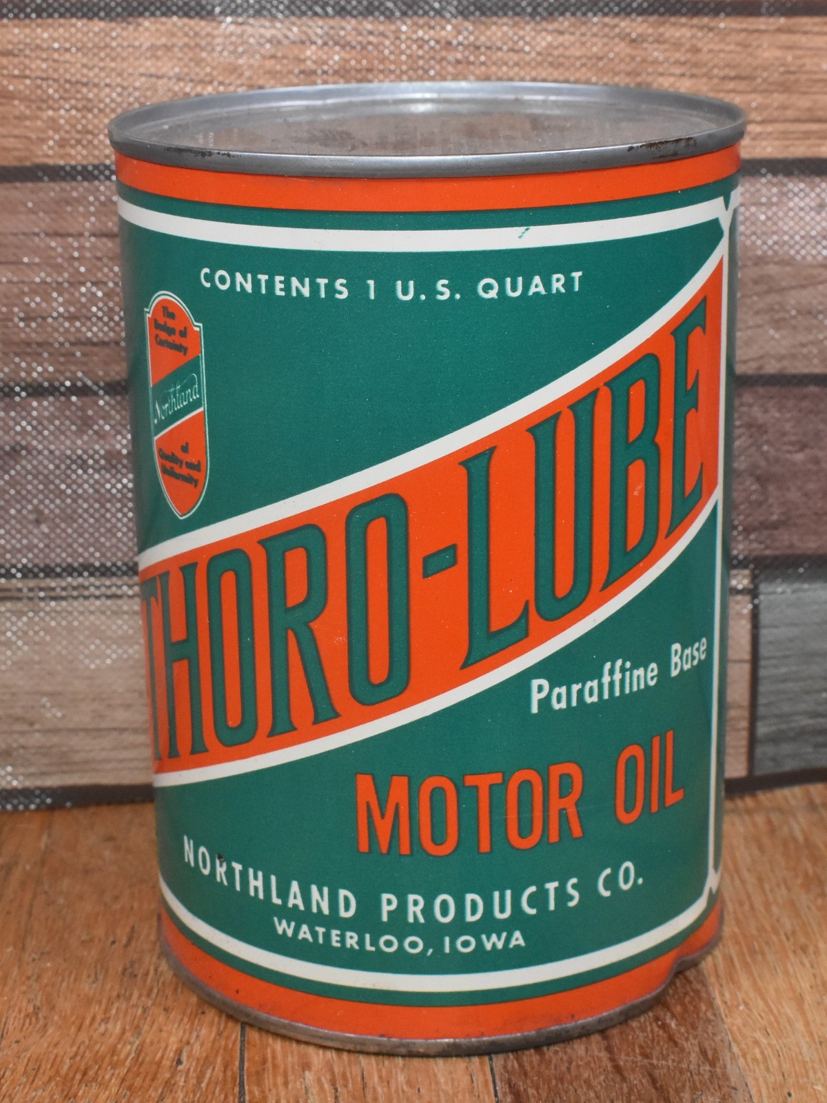 RARE NOS Thoro Lube Northland Motor Oil Waterloo IA Advertising Snowmobile Can