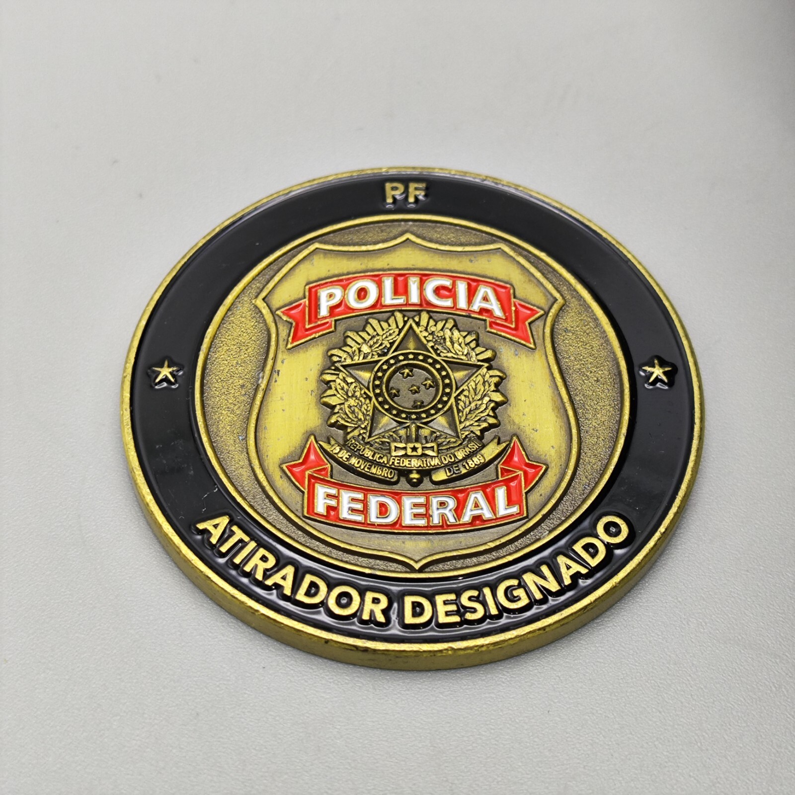 BRAZIL Coin POLICIA FEDERAL ATIRADOR DESIGNADO