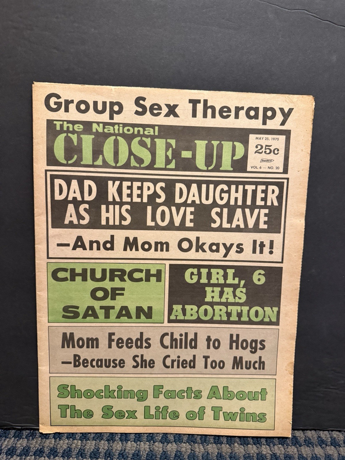 1970 May 25th National Close-Up Newspaper, Church of Satan, Sex Therapy  (10U)
