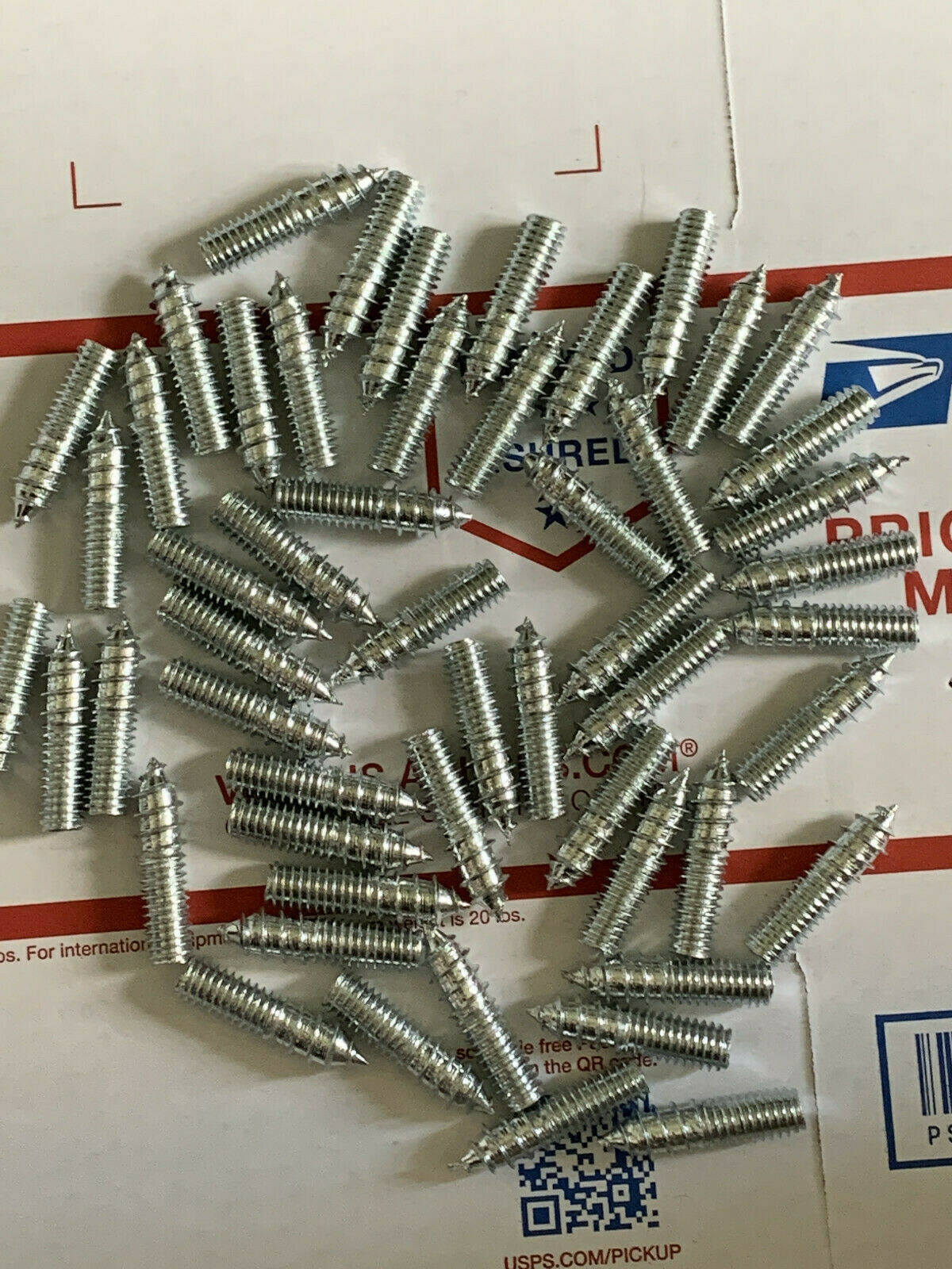 100 Zinc Plated Hanger Bolts For Beer Tap Handle Display, Mount 3/8-16 X 1.5