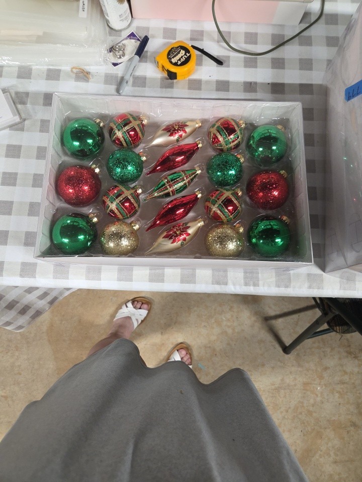 Vintage G&D Christmas Ornaments Set Of 19 Glass Bulbs In Original Box 