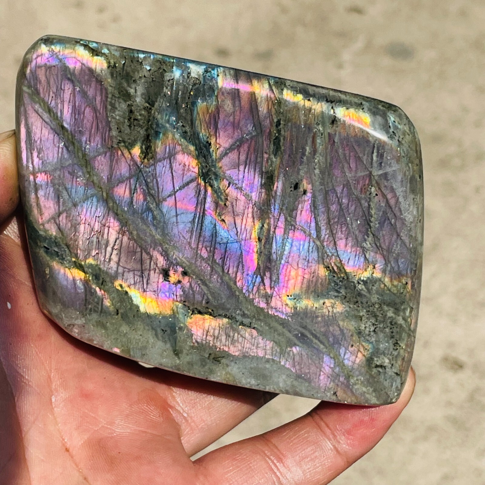 500g Natural Purple Gorgeous Labradorite Crystal Freeform Mineral Healing