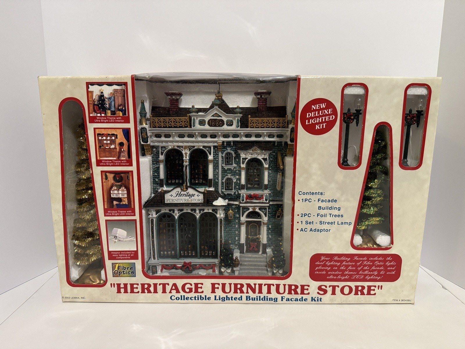LEMAX Heritage Furniture Store Fiber Optic Lighted Christmas Building - Working LEMAX Heritage Furniture Store Fiber Optic Lighted Christmas Building - Working