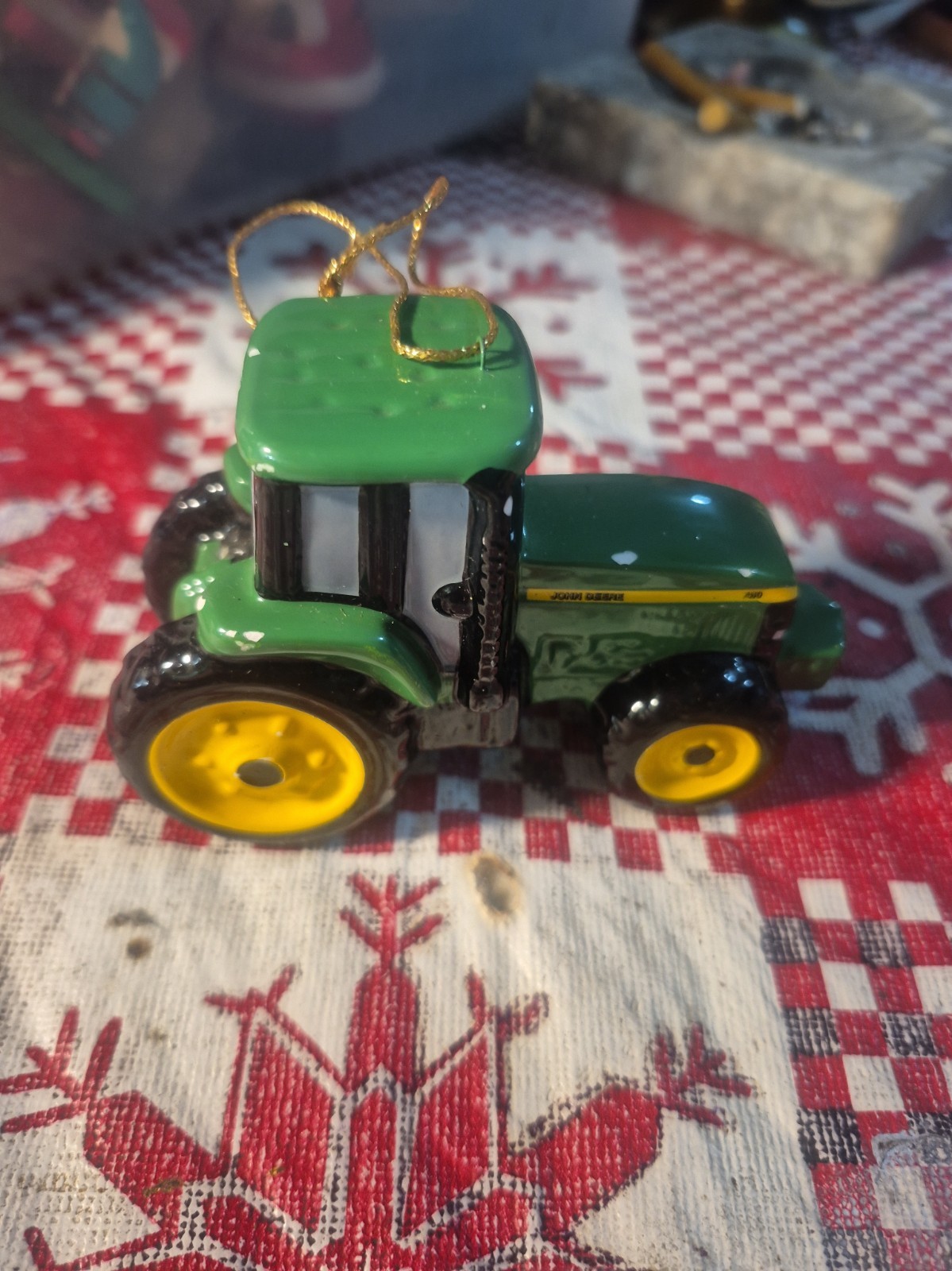 Vintage john deere tractor ornament