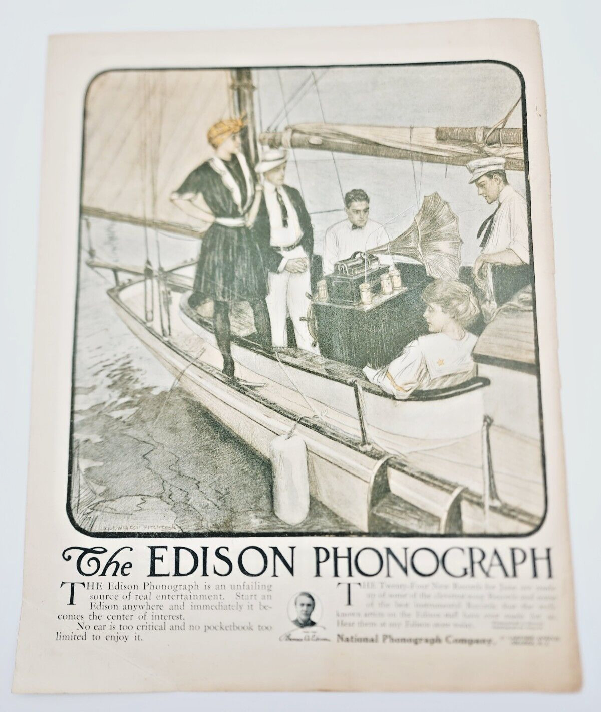1908 Original Magazine Advert The Edison Phonograph - Oldsmobile Model M Advert 1908 Original Magazine Advert The Edison Phonograph - Oldsmobile Model M Advert
