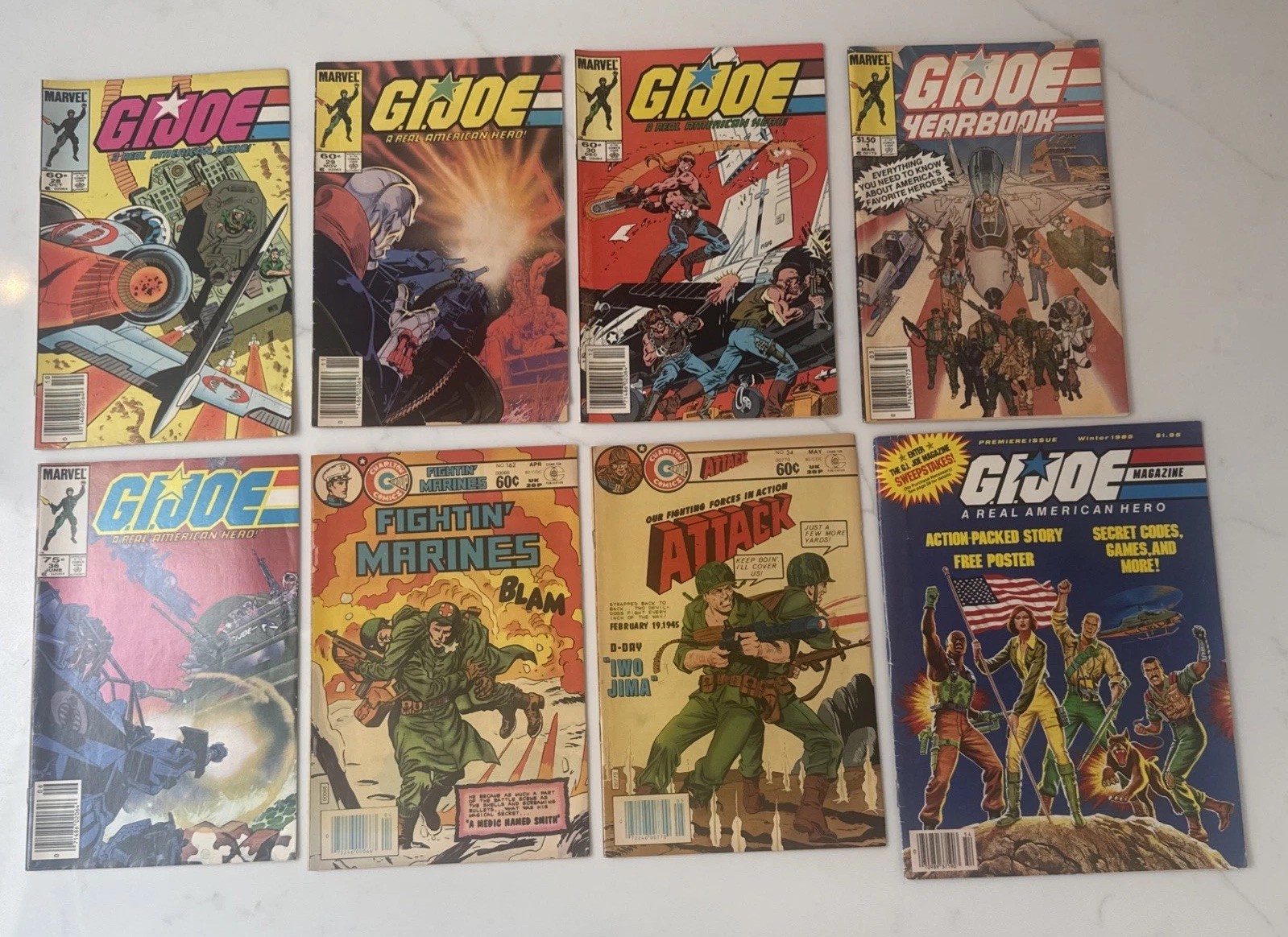 G.I. Joe ARAH Lot + Premiere Issue Mag ‘84 - ‘85 + Fightin Marines & Attack ‘82