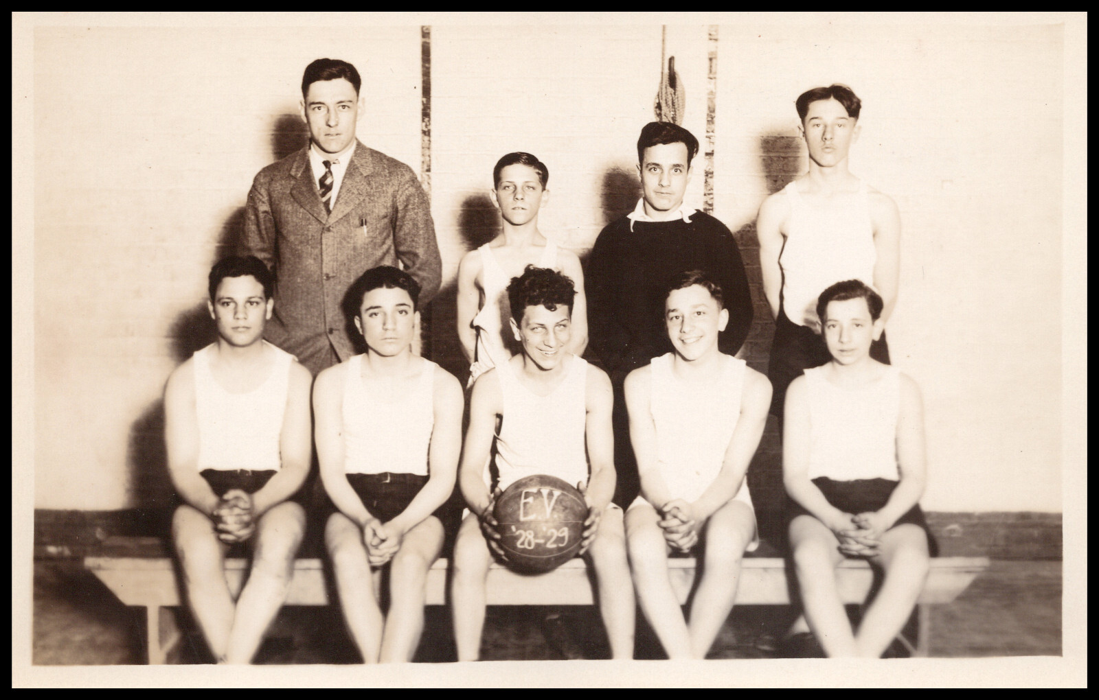 Gloversville? New York 1928-29 Varsity Basketball Team, Real Photo Postcard RPPC