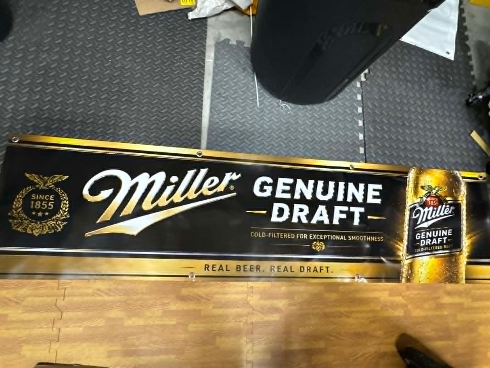 Miller Genuine Draft Banner 72x18 MGD Beer Bar Sign Man Cave Garage Wall Decor