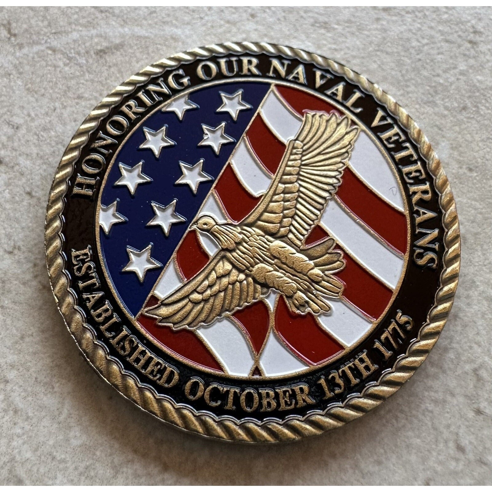 1775 October 13TH Established Navy Honoring Our Naval Veterans w/ Retirement Awa