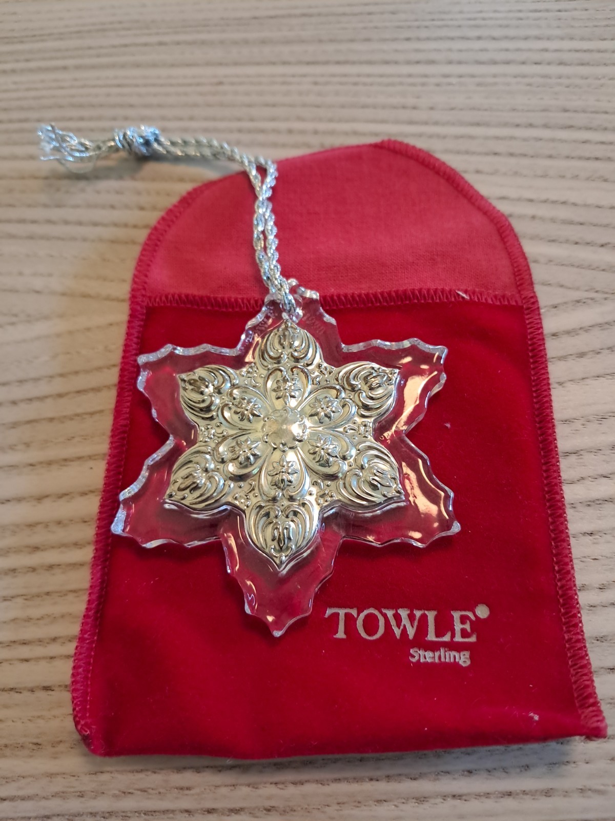 Vintage Towle Sterling Silver  Old Master Snowflake Christmas Ornament 