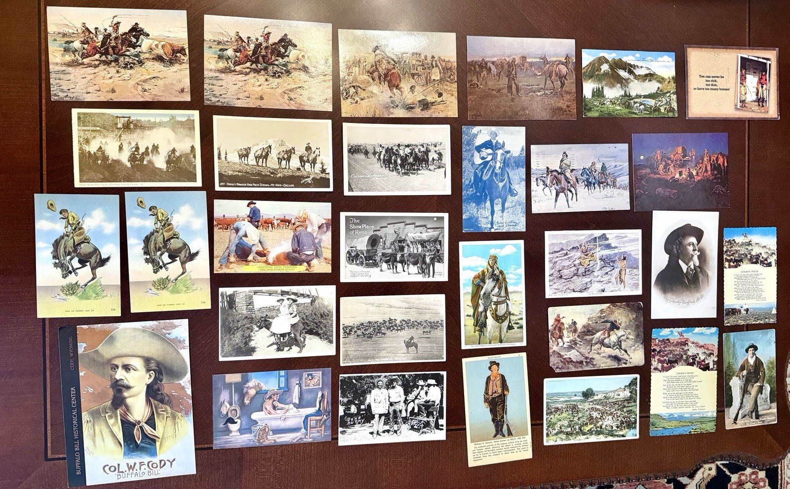 Vintage Western Postcards Prints Lot of 30 Buffalo Bill Cowboys Native American