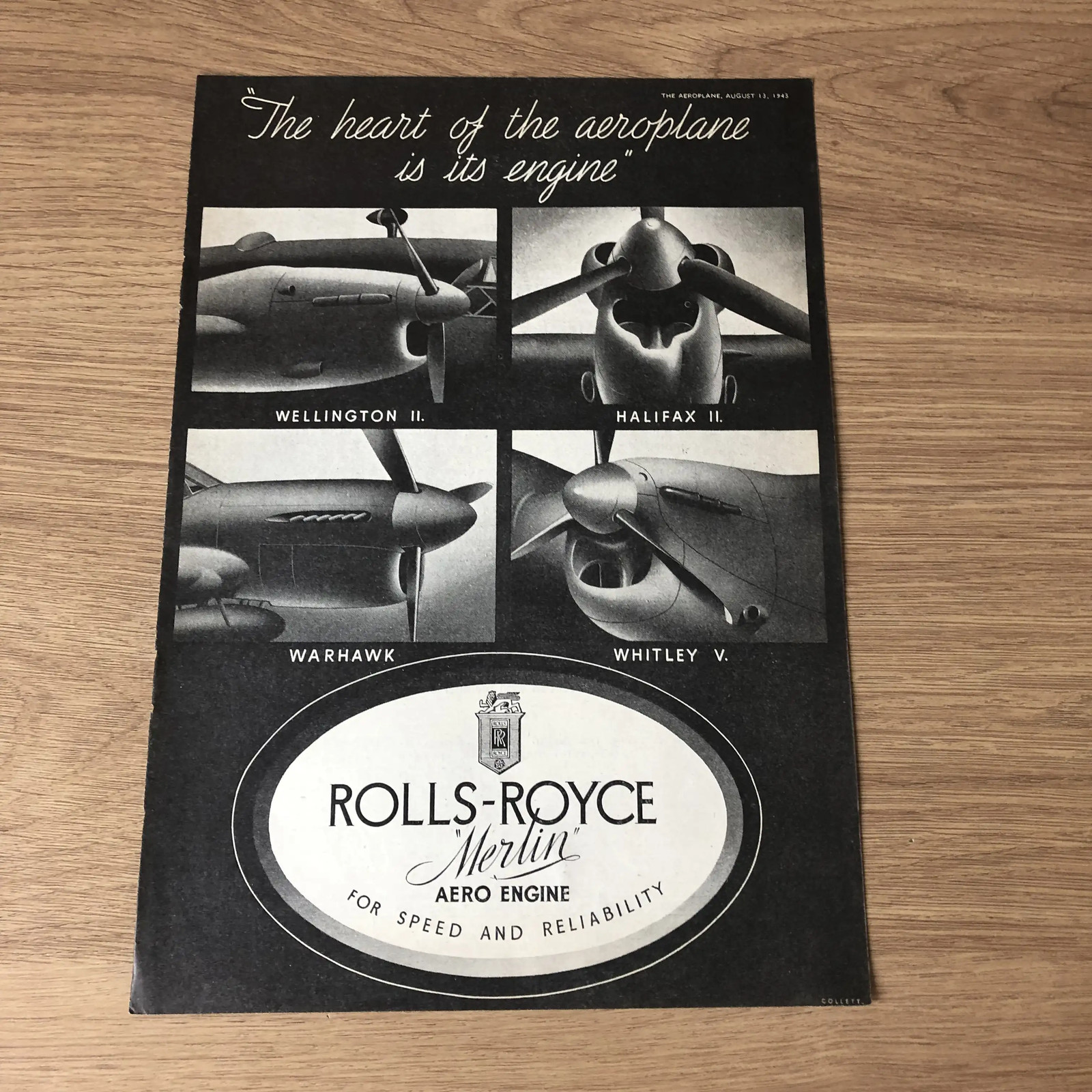 SAIR50 MAGAZINE ADVERT 11X8 ROLLS-ROYCE “MERLIN” AERO ENGINE