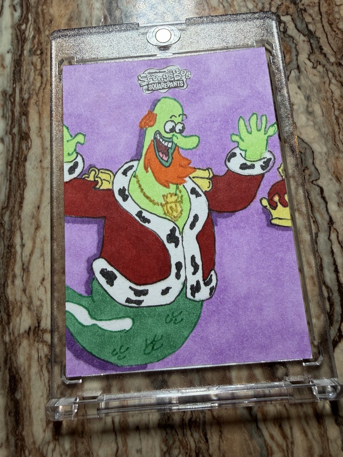 2025 Topps Chrome SpongeBob SquarePants King Neptune Sketch Card One of One 1/1
