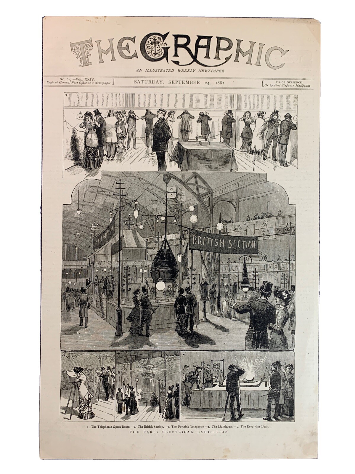 1881 The Graphic Paris Electrical Exhibition Engraving Victorian Newspaper Art