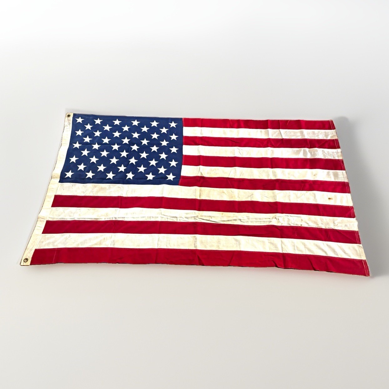 Vintage 50 Star US Military Flag Valley Forge Cotton 3.52x6.70 Ft (38\