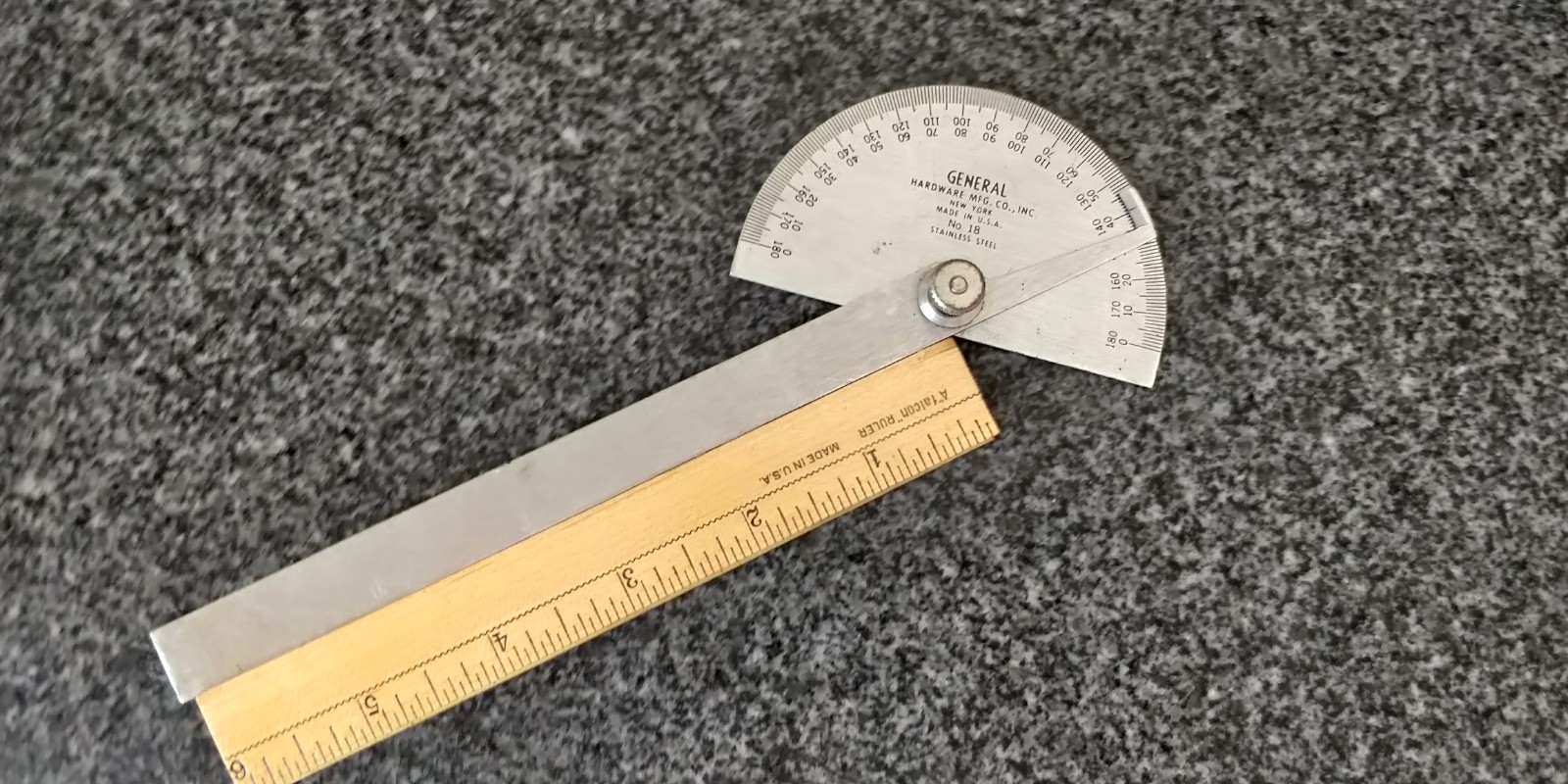 USA🇺🇸 General Tools #18 Round head  Stainless Steel Protractor