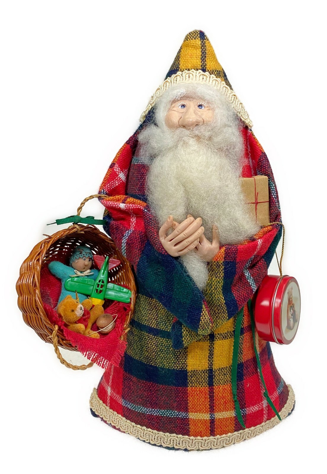 12” Santa’s to Treasure Plush Figurine Christmas Holiday TX Primitive Folk Art 