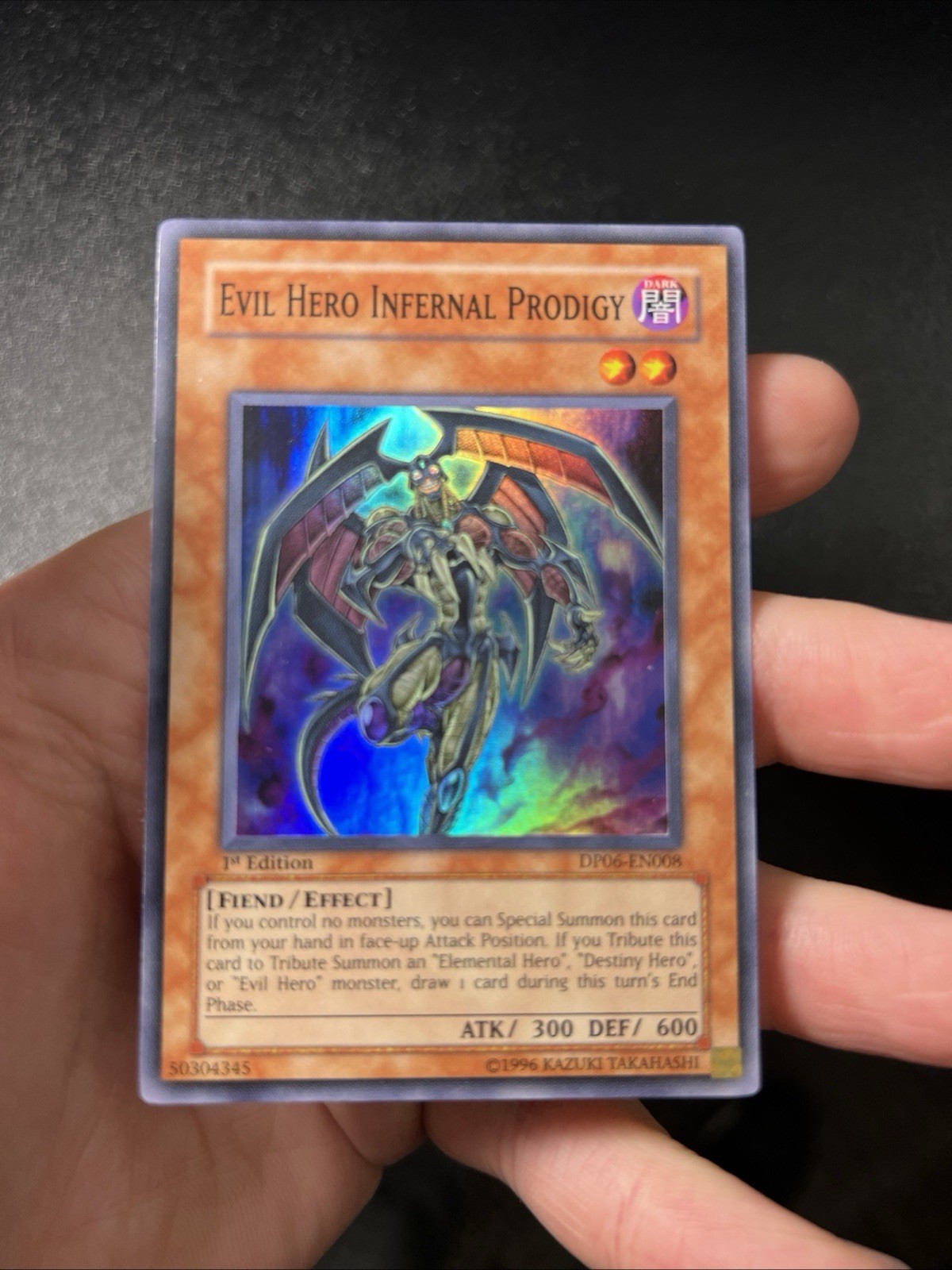 Yugioh Evil Hero Infernal Prodigy DP06-EN008 Super Rare 1st Edition NM #1