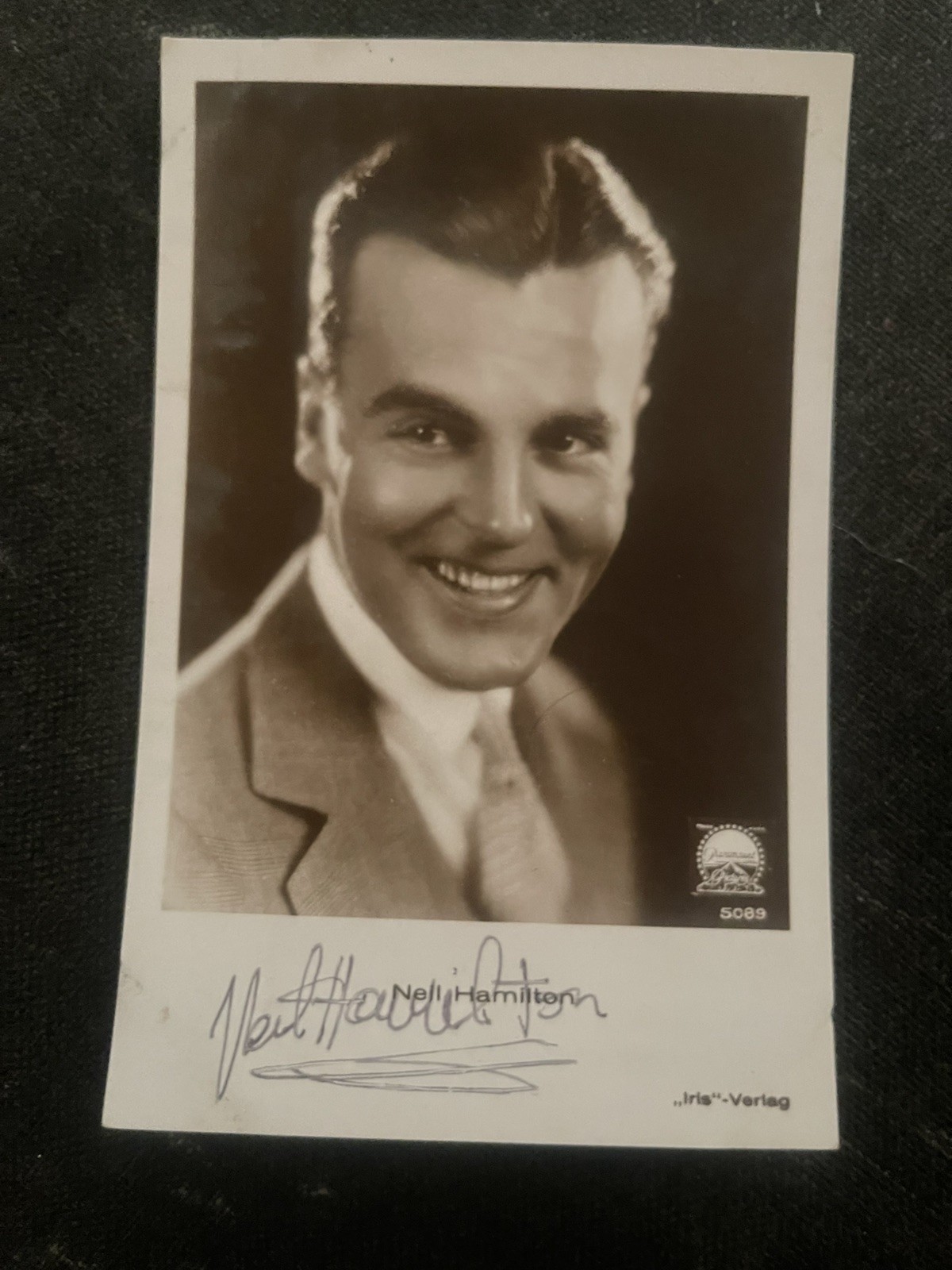 Vintage Neil Hamilton Cinema Postcard Autograph Signature Dedication
