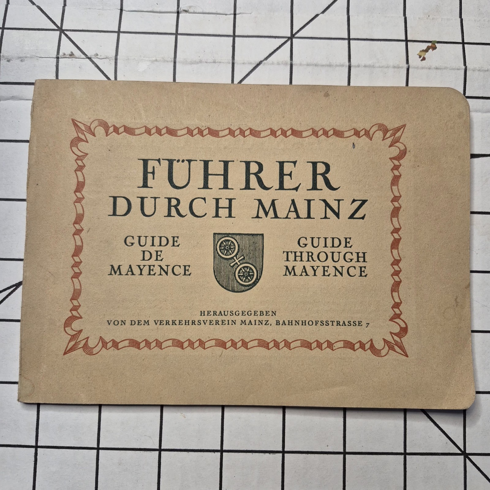 Vintage 1935 Fuhrer Durch Mainz German Travel Guide Book Mayence CB09