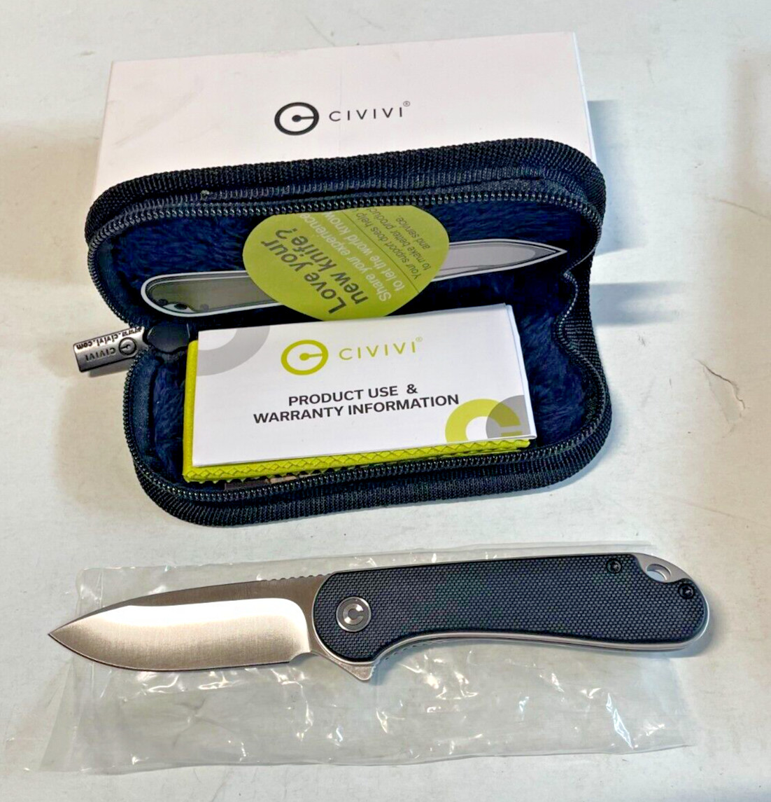 Civivi Elementum Folding Knife 2.96in D2 Steel Black G10 Handles C907A Civivi Elementum Folding Knife 2.96in D2 Steel Black G10 Handles C907A